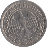 1928 50 PFENNIG MINT MARK F GERMANY - WORLD COINS - Cambridgeshire Coins