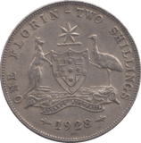 1928 AUSTRALIA SILVER ONE FLORIN - WORLD SILVER COINS - Cambridgeshire Coins