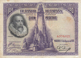 1928 CIEN PESETAS MADRID BANKNOTE REF 1363 - World Banknotes - Cambridgeshire Coins