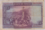 1928 EL BANCO DE ESPAŃA 25 PESETAS BANKNOTE REF 1450 - World Banknotes - Cambridgeshire Coins