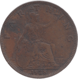 1928 FARTHING ( F ) - Farthing - Cambridgeshire Coins