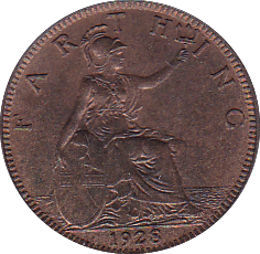 1928 FARTHING ( UNC ) - Farthing - Cambridgeshire Coins