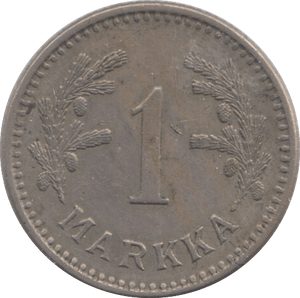 1928 FINLAND SILVER ONE MARKKA - SILVER WORLD COINS - Cambridgeshire Coins