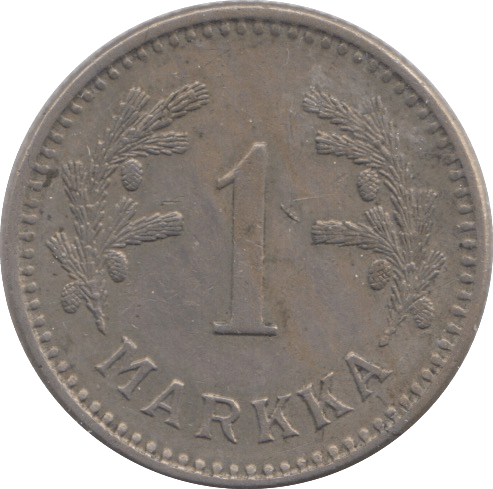 1928 FINLAND SILVER ONE MARKKA - SILVER WORLD COINS - Cambridgeshire Coins