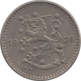 1928 FINLAND SILVER ONE MARKKA - SILVER WORLD COINS - Cambridgeshire Coins