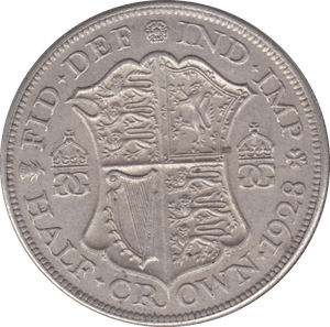 1928 HALFCROWN ( GVF ) A - Halfcrown - Cambridgeshire Coins