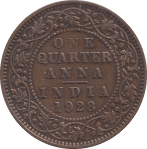 1928 QUARTER ANNA BRITISH INDIA - WORLD COINS - Cambridgeshire Coins