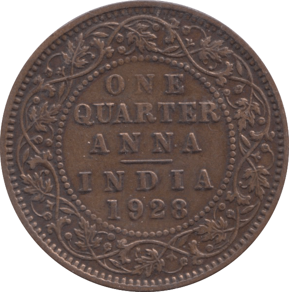 1928 QUARTER ANNA BRITISH INDIA - WORLD COINS - Cambridgeshire Coins