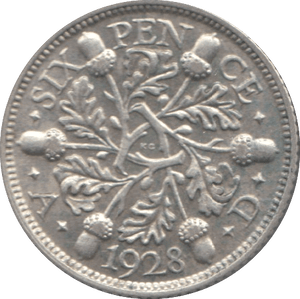 1928 SIXPENCE ( AEF ) - Sixpence - Cambridgeshire Coins