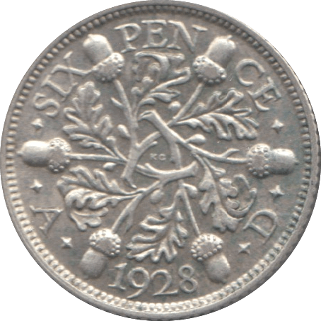1928 SIXPENCE ( AEF ) - Sixpence - Cambridgeshire Coins