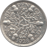 1928 SIXPENCE ( AEF ) - Sixpence - Cambridgeshire Coins