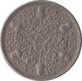 1928 SIXPENCE ( AUNC ) - Sixpence - Cambridgeshire Coins