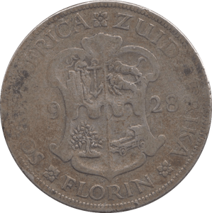 1928 SOUTH AFRICA SILVER FLORIN - SILVER WORLD COINS - Cambridgeshire Coins