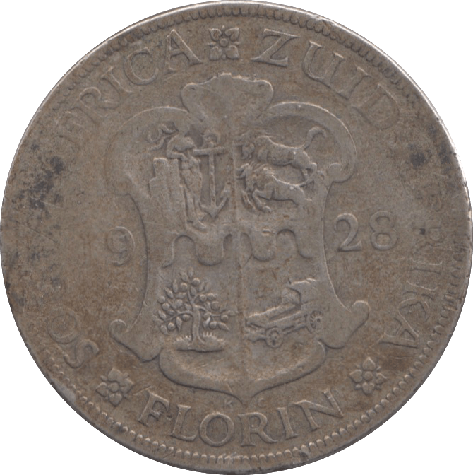 1928 SOUTH AFRICA SILVER FLORIN - SILVER WORLD COINS - Cambridgeshire Coins
