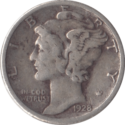 1928 USA SILVER DIME SAN FRANCISCO MINT - SILVER WORLD COINS - Cambridgeshire Coins