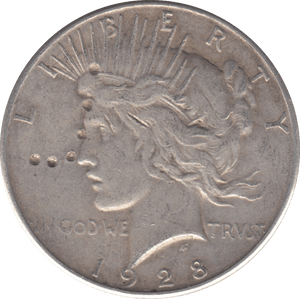 1928 USA SILVER PEACE DOLLAR B - SILVER WORLD COINS - Cambridgeshire Coins