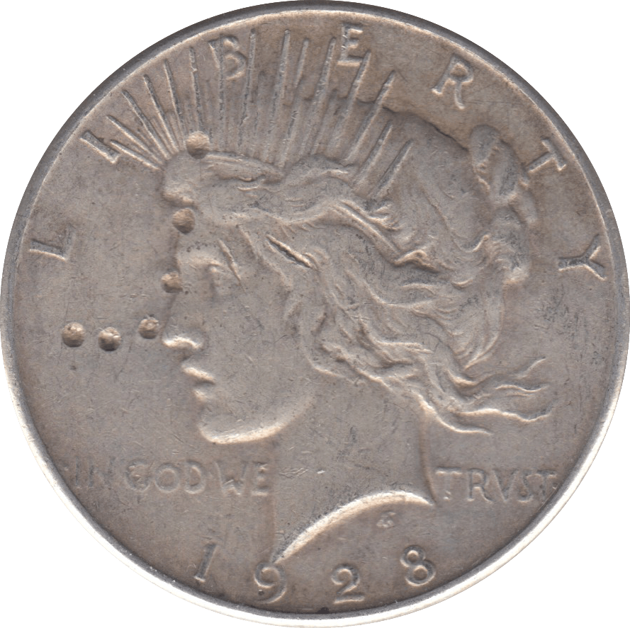 1928 USA SILVER PEACE DOLLAR B - SILVER WORLD COINS - Cambridgeshire Coins