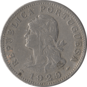 1929 50 CENTAVOS PORTUGAL - WORLD COINS - Cambridgeshire Coins