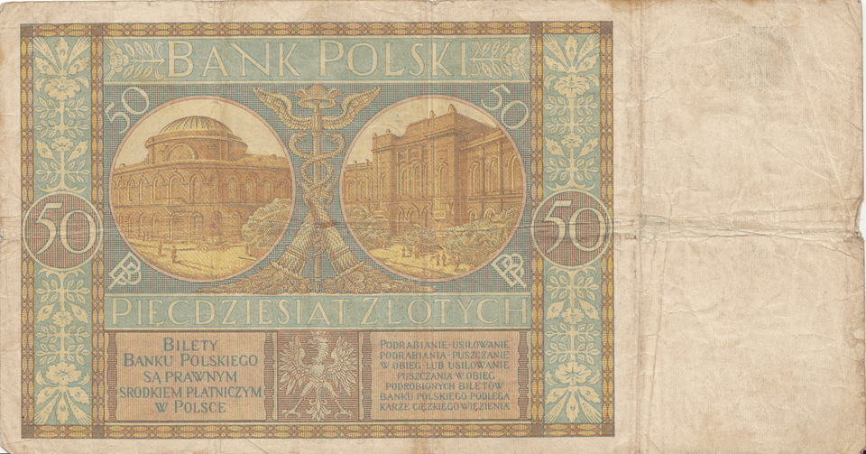 1929 50 ZLOTYCH POLAND REF 1152 - World Banknotes - Cambridgeshire Coins