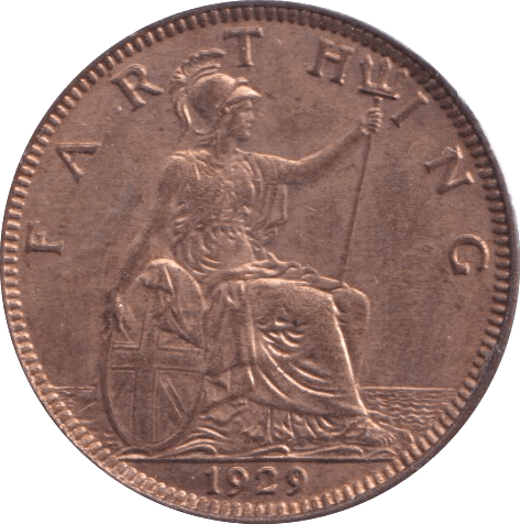 1929 FARTHING ( BU ) - Farthing - Cambridgeshire Coins