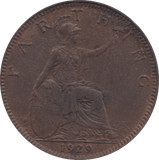 1929 FARTHING ( EF ) 2 - Farthing - Cambridgeshire Coins