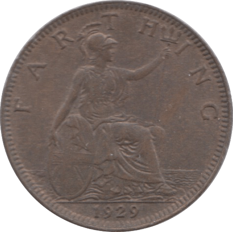 1929 FARTHING ( UNC ) 18 - Farthing - Cambridgeshire Coins