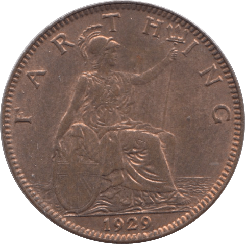 1929 FARTHING ( UNC ) 2 - Farthing - Cambridgeshire Coins