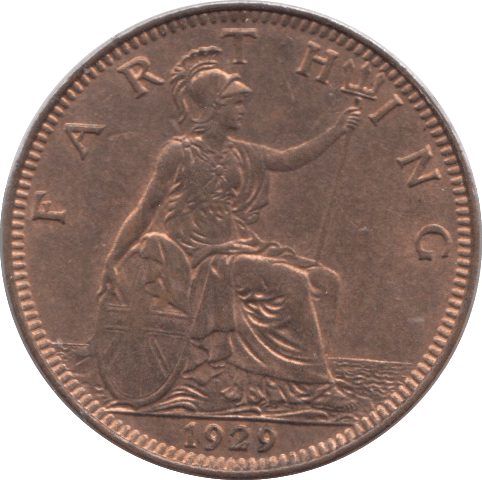 1929 FARTHING ( UNC ) - Farthing - Cambridgeshire Coins