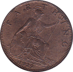 1929 FARTHING ( UNC ) - Farthing - Cambridgeshire Coins