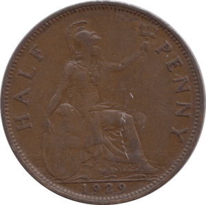 1929 HALFPENNY ( GVF ) - HALFPENNY - Cambridgeshire Coins