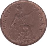 1929 HALFPENNY ( UNC ) A - Halfpenny - Cambridgeshire Coins