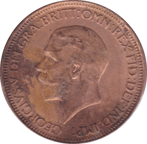 1929 HALFPENNY ( UNC ) C - Halfpenny - Cambridgeshire Coins