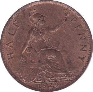 1929 HALFPENNY ( UNC ) D - Halfpenny - Cambridgeshire Coins