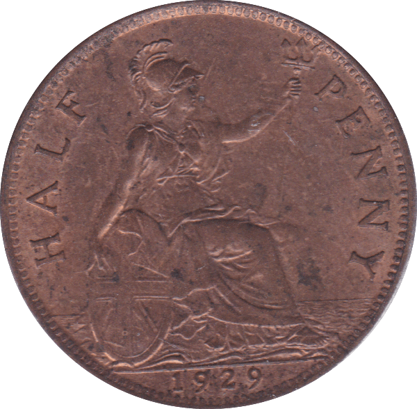 1929 HALFPENNY ( UNC ) D - Halfpenny - Cambridgeshire Coins