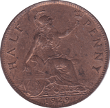 1929 HALFPENNY ( UNC ) D - Halfpenny - Cambridgeshire Coins