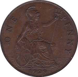 1929 PENNY ( AUNC ) - Penny - Cambridgeshire Coins