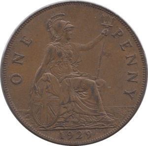 1929 PENNY ( AUNC ) - Penny - Cambridgeshire Coins