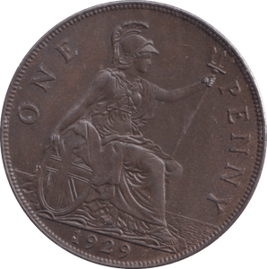 1929 PENNY ( AUNC ) - Penny - Cambridgeshire Coins