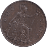 1929 PENNY ( AUNC ) - Penny - Cambridgeshire Coins