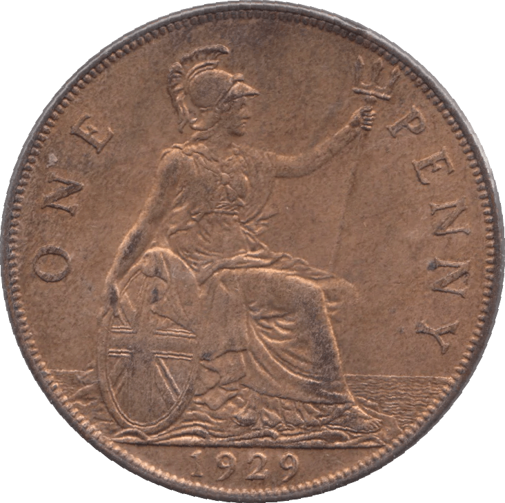 1929 PENNY ( UNC ) 5 - Penny - Cambridgeshire Coins