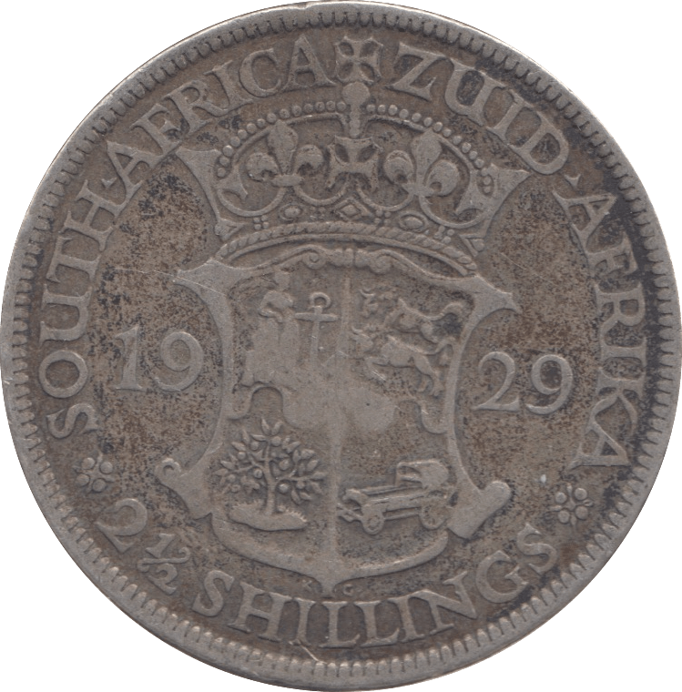 1929 SILVER 2 1/2 SHILLING SOUTH AFRICA - SILVER WORLD COINS - Cambridgeshire Coins