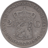 1929 SILVER 2.5 GUILDER DUTCH - WORLD SILVER COINS - Cambridgeshire Coins