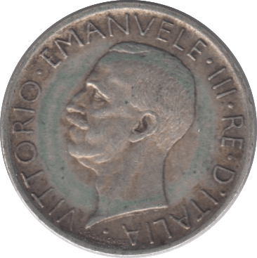 1929 SILVER 5 LIRA ITALY - SILVER WORLD COINS - Cambridgeshire Coins