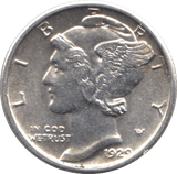 1929 SILVER ONE DIME USA - SILVER WORLD COINS - Cambridgeshire Coins