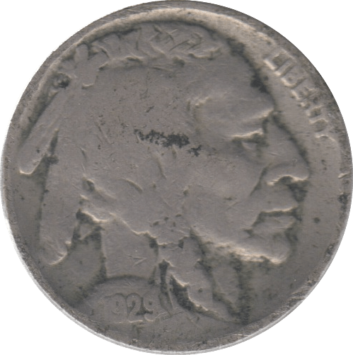 1929 USA 5 CENTS - WORLD COINS - Cambridgeshire Coins