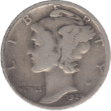 1929 USA SILVER DIME 10 CENTS - SILVER WORLD COINS - Cambridgeshire Coins
