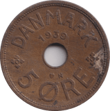 1930 5 ORE DENMARK - WORLD COINS - Cambridgeshire Coins