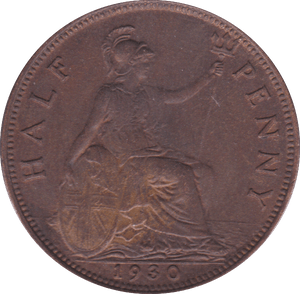 1930 HALFPENNY ( UNC ) C - Halfpenny - Cambridgeshire Coins