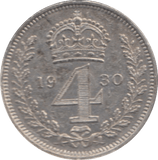 1930 MAUNDY FOURPENCE ( UNC ) - Maundy Coins - Cambridgeshire Coins