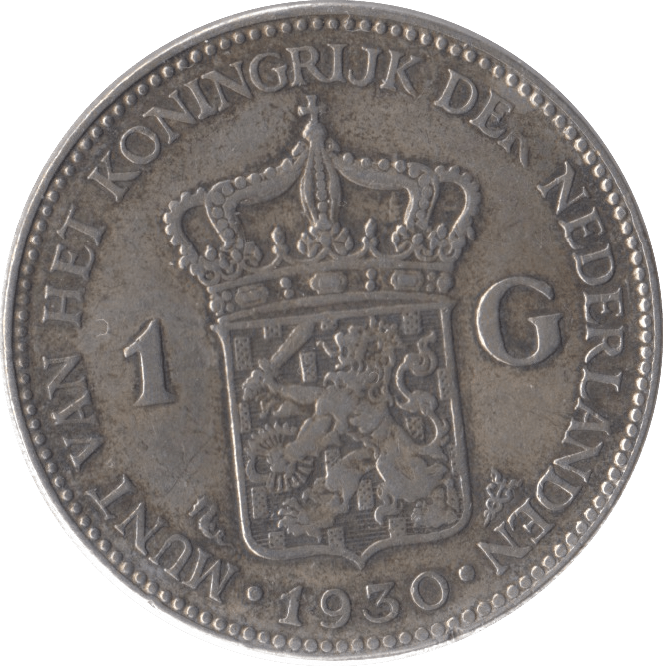 1930 SILVER 1 GUILDER NETHERLANDS - SILVER WORLD COINS - Cambridgeshire Coins